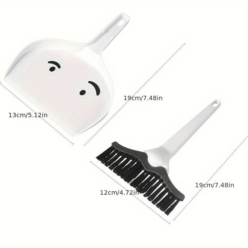 1 Set Mini Desktop Broom and Dustpan Set Small Broom Two-piece Set Keyboard Cleaning Brush