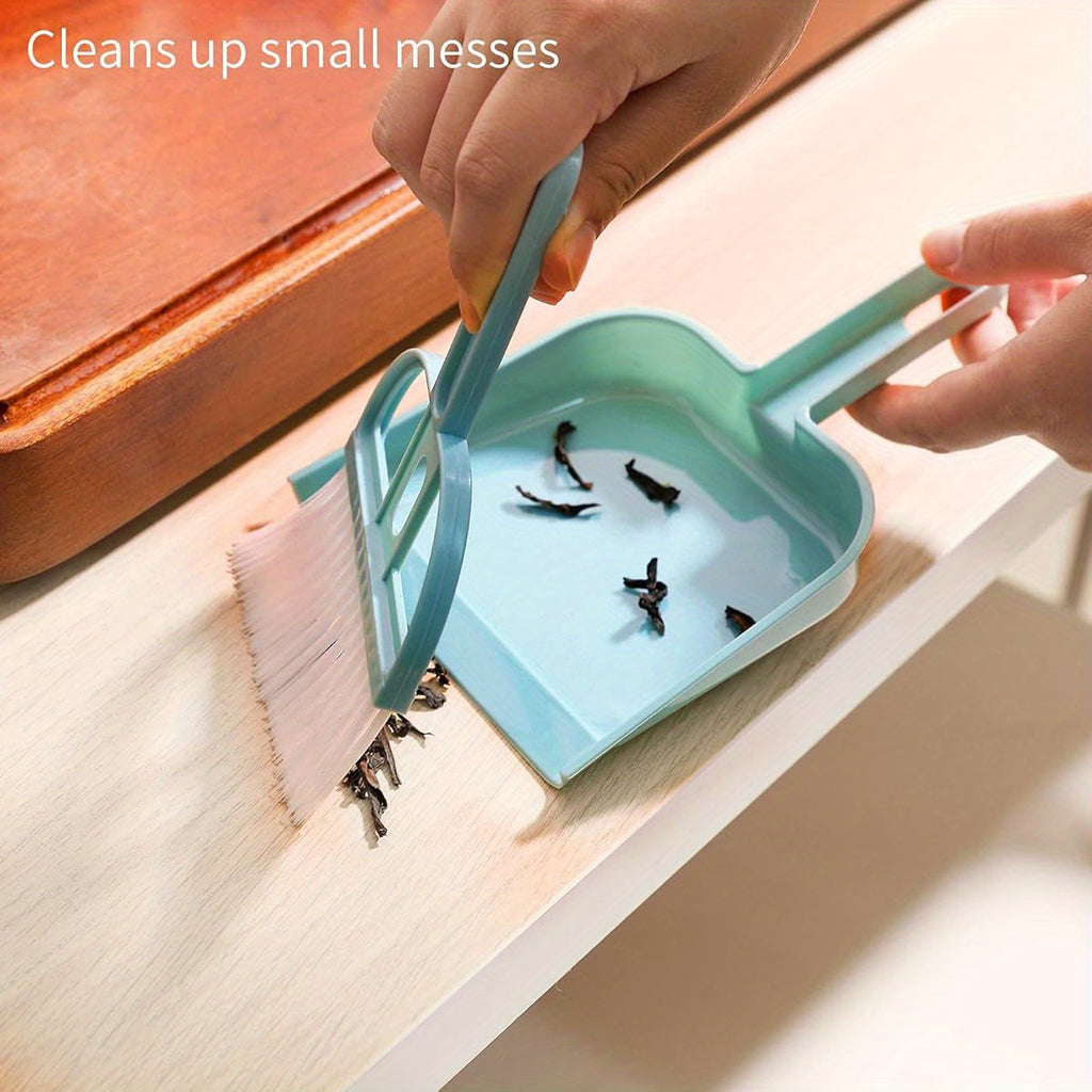 3 Pack Mini Hand Broom and Dustpan Set with Brush - Compact Cleaning Kit with Soft Bristles & Ergonomic Handle, Pastel Colors (Pink, Green, Blue) for Desk, Car, Pet Hair, Crumbs, Spills - Portable Dustpan with Brush for Home, Office, Travel - Ideal for