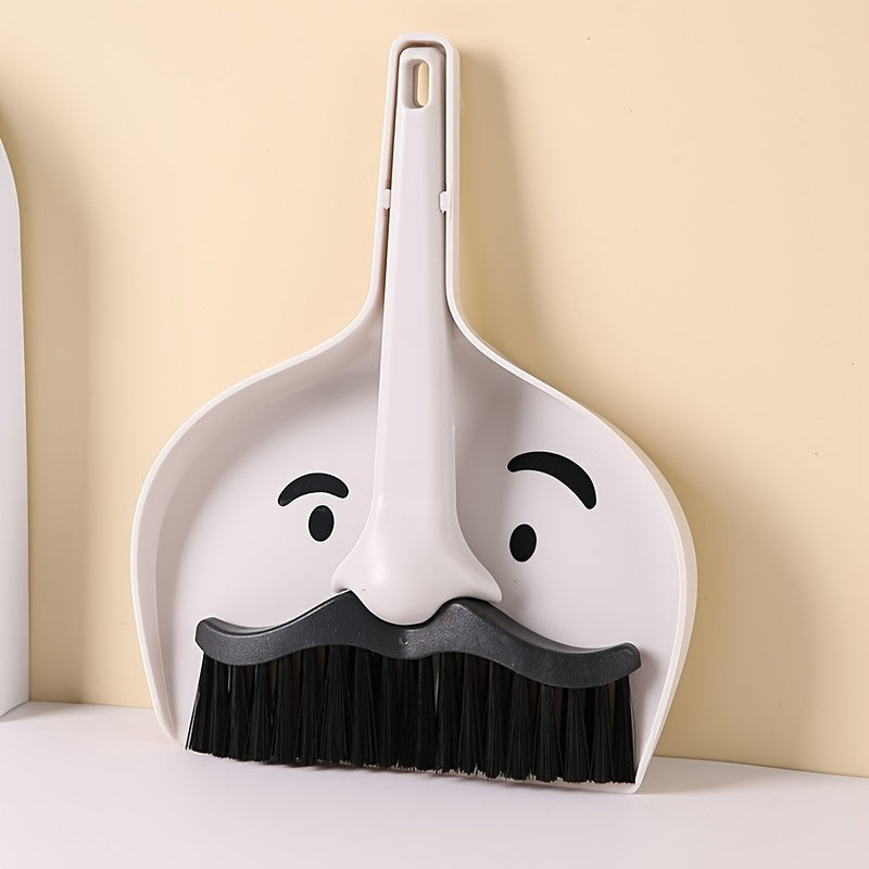 1 Set Mini Desktop Broom and Dustpan Set Small Broom Two-piece Set Keyboard Cleaning Brush