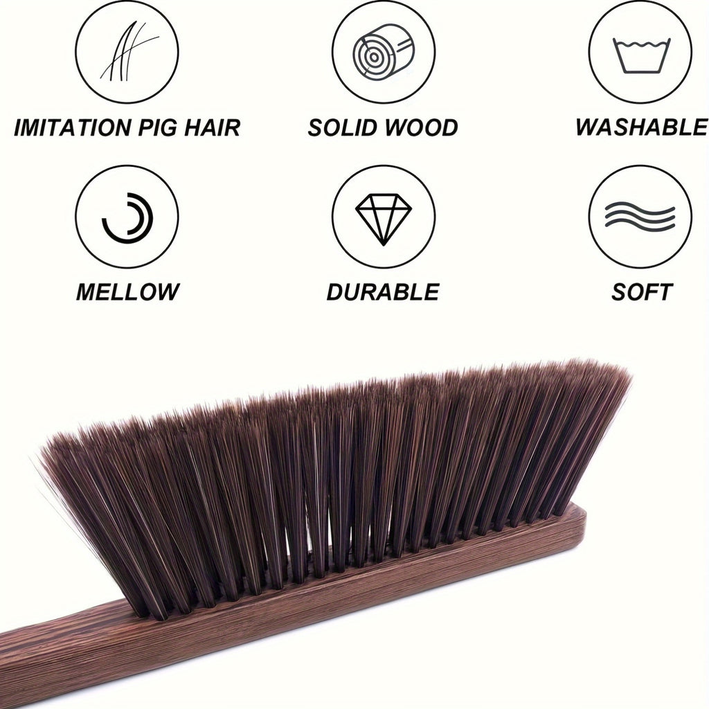 1pc Hand Sweep Broom Cleaning Brush- Soft Bristle Dusting Brush, Cleaning Car/Bed/Soil/Manuscript/Garden/Furniture/Clothes, Wooden Handle, Broom for Home Cleaning, Broom with Brush, Broom for Floor Cleaning, Broom And Dustpan Set, Garden Maintenance,
