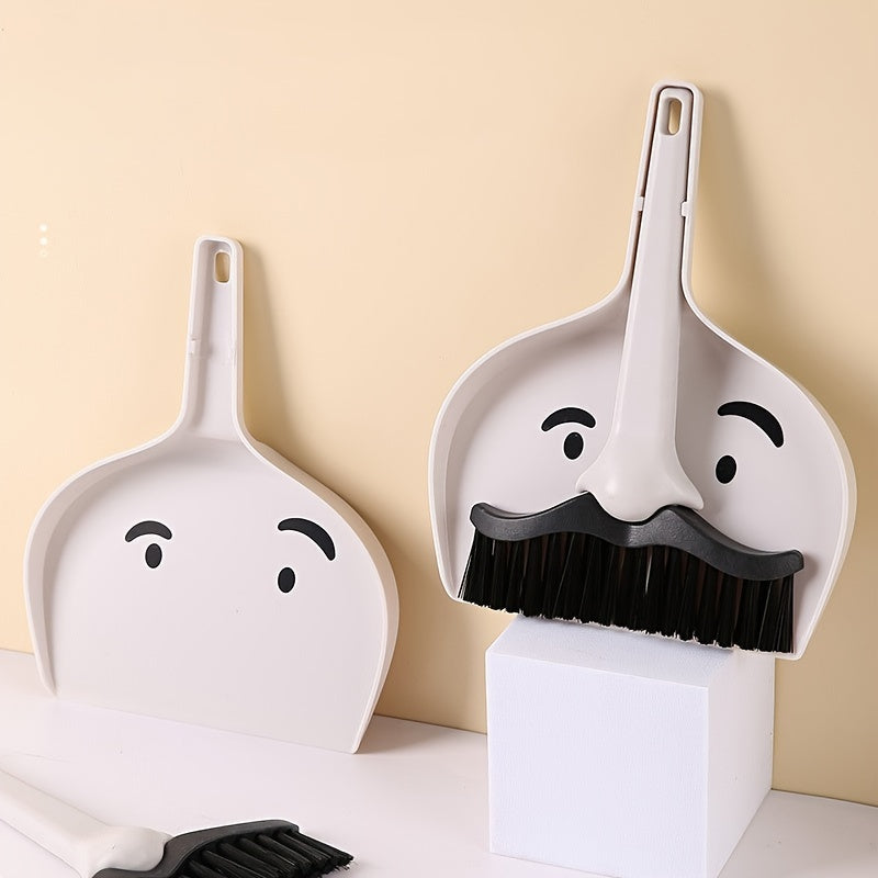 1 Set Mini Desktop Broom and Dustpan Set Small Broom Two-piece Set Keyboard Cleaning Brush