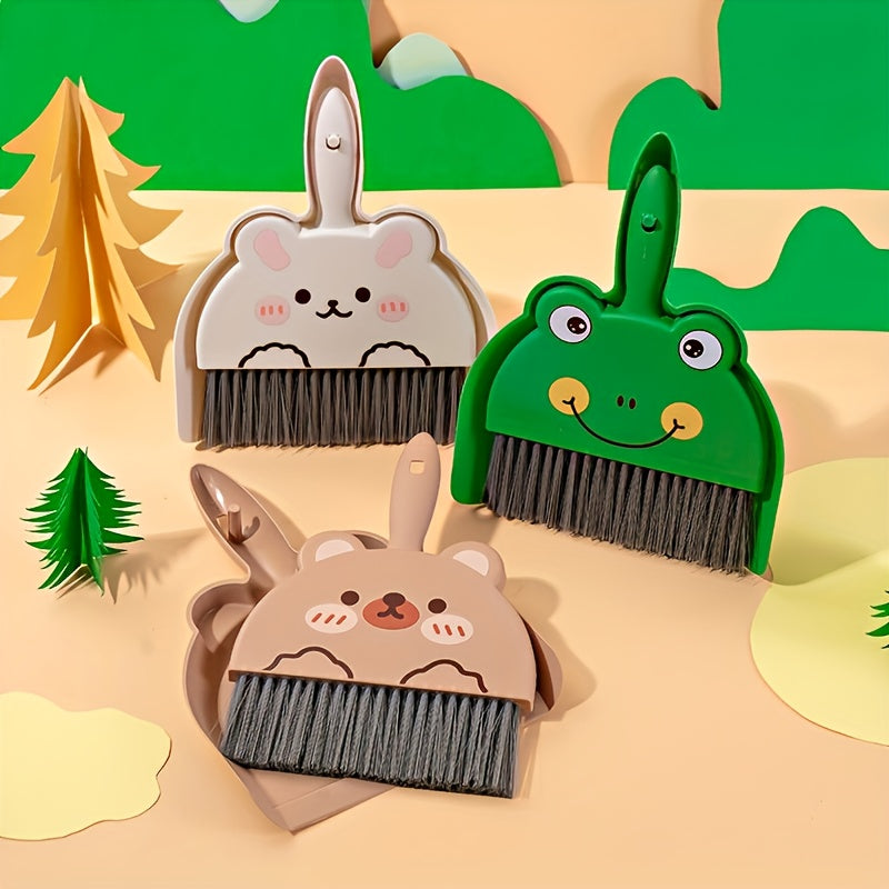 Cute Animal-Shaped Broom and Dustpan Set for Home Cleaning - 1 Broom + 1 Dustpan, Ideal for Living Room, Kitchen, and Outdoor Use, Perfect for Children and Pets, Living Room Sweeping|Playful Design|Durable Sweeping Equipment