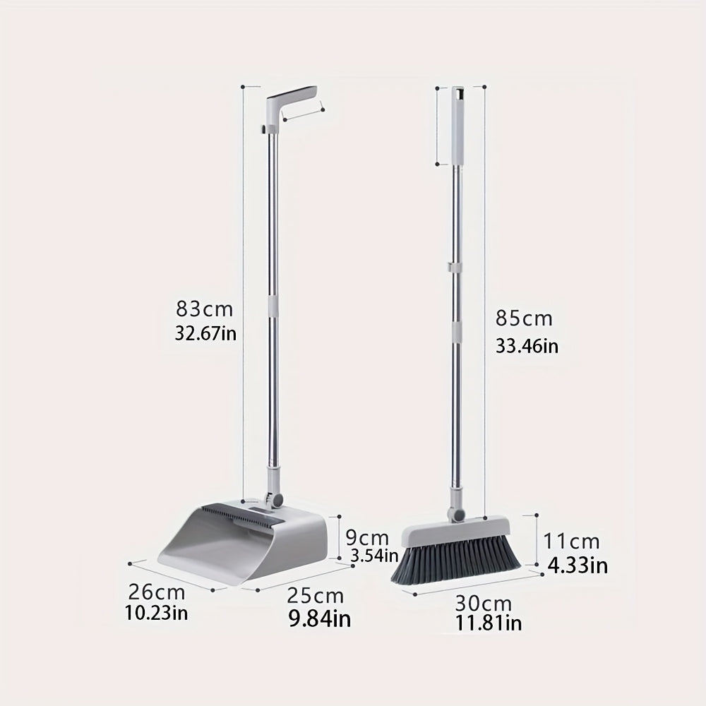 Broom with Dustpan Combo Set, 3in 1 for Sweeping Indoor And Push Broom Outdoor with Dust Pan, 14.2 to 48.8 Inch Adjustable Long Handle Broom And Dustpan Set,, Marine Cleaning Tools: Broom And Dustpan