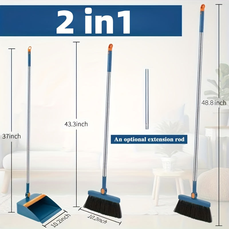 2in 1Broom And Dustpan Set, Broom Dust Pan, Dustpan with Long Handle, Broom with Dustpan, Broom And Dustpan Set for Home, Dustpan Comb, Broom with Dustpan Combo Set
