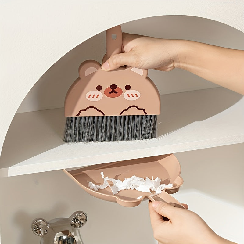 Cute Animal-Shaped Broom and Dustpan Set for Home Cleaning - 1 Broom + 1 Dustpan, Ideal for Living Room, Kitchen, and Outdoor Use, Perfect for Children and Pets, Living Room Sweeping|Playful Design|Durable Sweeping Equipment