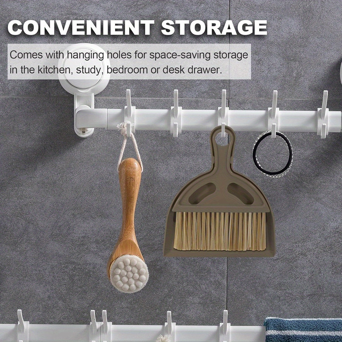 1pc Compact & Lightweight Plastic Broom and Dust Pan Set with Ergonomic Handle & Non-Toxic Bristles - Mini Sweeper for Hard Floors, Kids, Pets, Home, Car, Camping - Easy Storage Dust Pan and Brush Combo for Small Spaces, Ideal for Bedroom, Living Room,