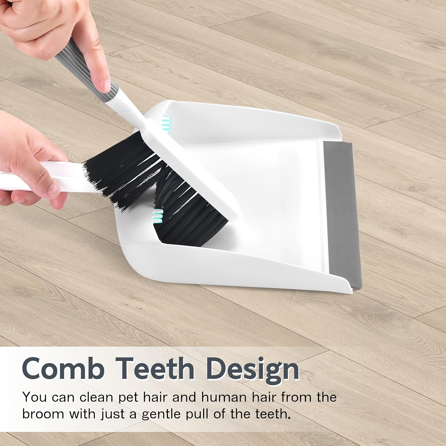 Mini Broom and Dustpan Set with Ergonomic Handle & Snap-On Design - Compact Nesting Cleaning System, Soft Bristle Brush & Durable Dust Pan for Kitchen, Floor, Carpet, Pet Hair, Sofa - Lightweight & Portable for Home, Office, Car - Space-Saving Storage