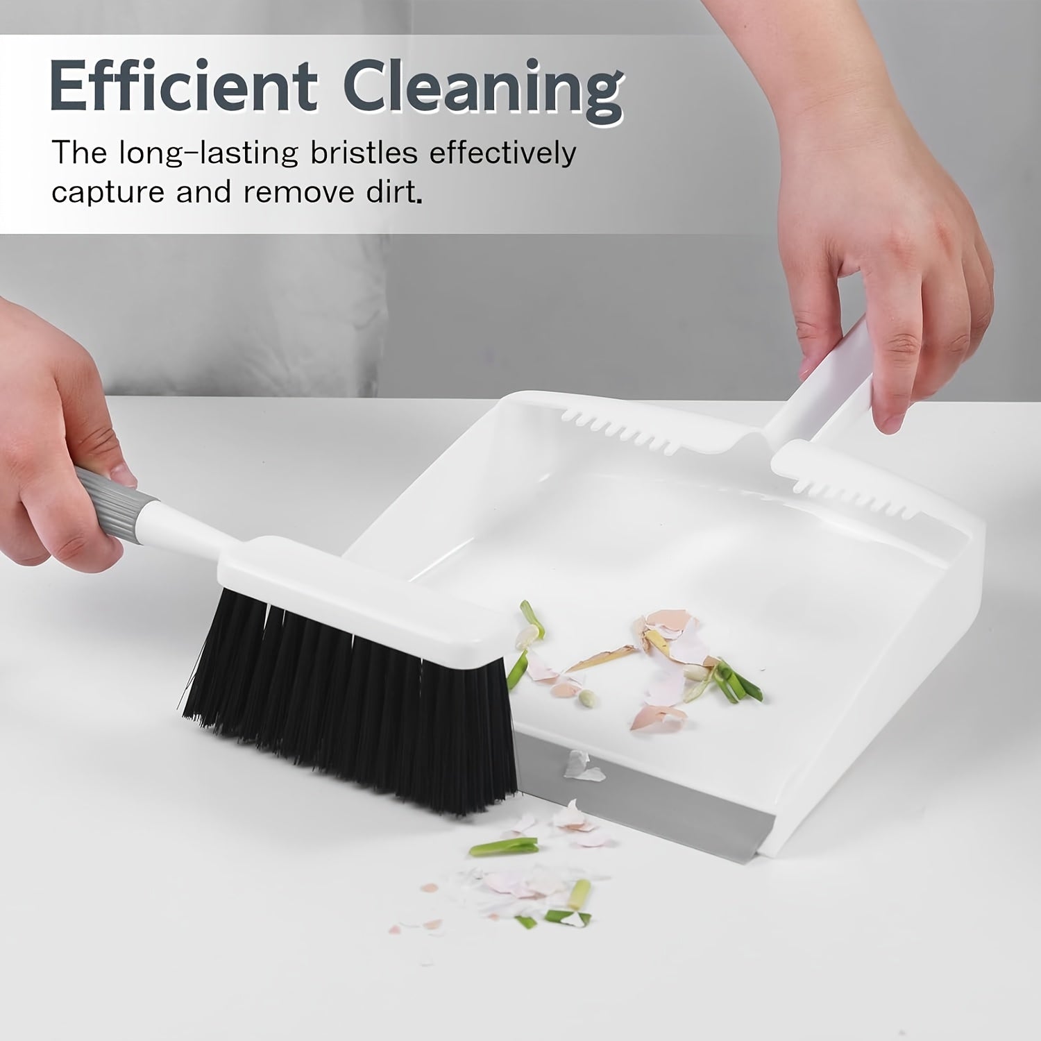 Mini Broom and Dustpan Set with Ergonomic Handle & Snap-On Design - Compact Nesting Cleaning System, Soft Bristle Brush & Durable Dust Pan for Kitchen, Floor, Carpet, Pet Hair, Sofa - Lightweight & Portable for Home, Office, Car - Space-Saving Storage