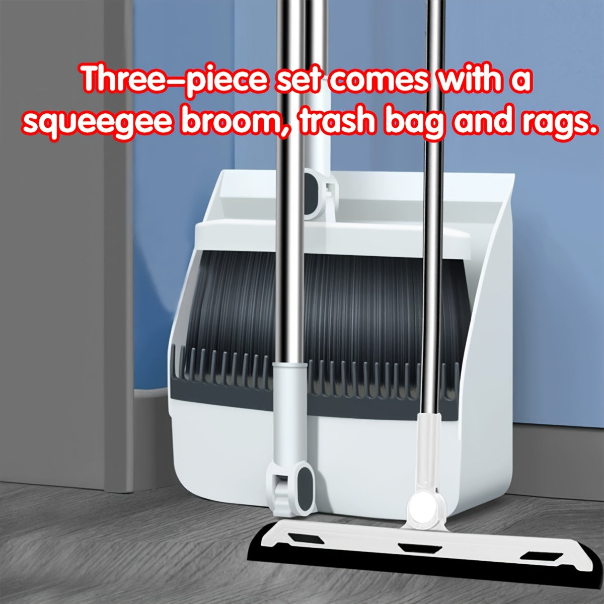 Broom with Dustpan Combo Set, 3in 1 for Sweeping Indoor And Push Broom Outdoor with Dust Pan, 14.2 to 48.8 Inch Adjustable Long Handle Broom And Dustpan Set,, Marine Cleaning Tools: Broom And Dustpan