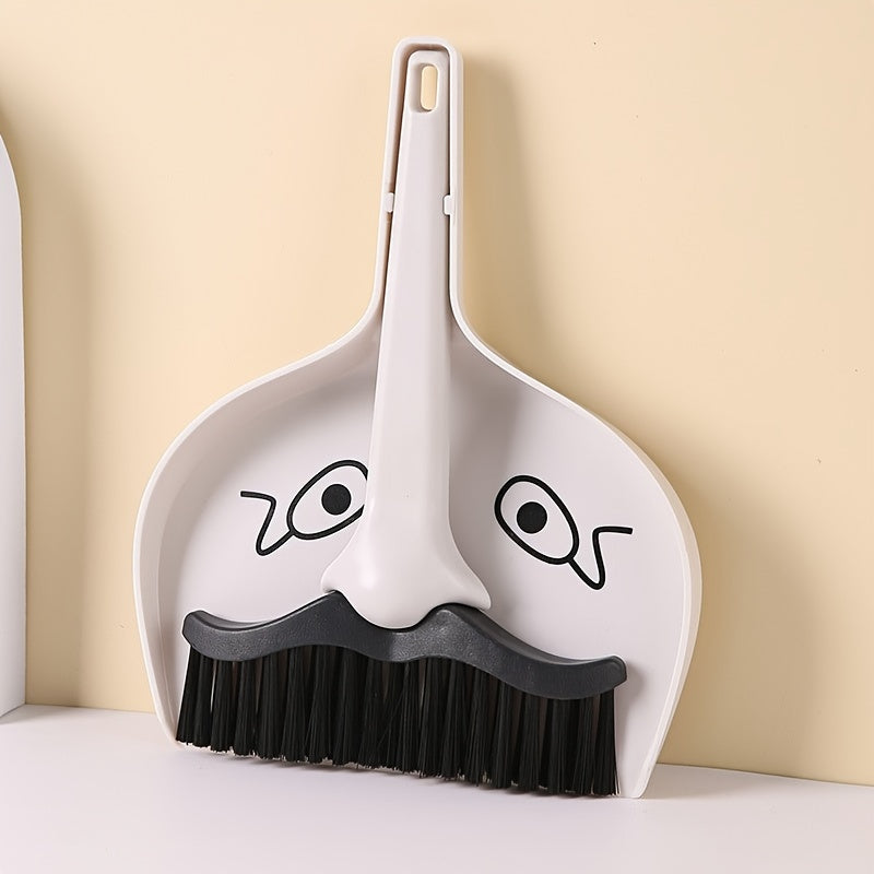 1 Set Mini Desktop Broom and Dustpan Set Small Broom Two-piece Set Keyboard Cleaning Brush