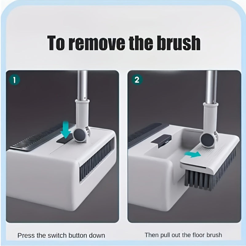 3-in-1 90% off Layer Broom and Broom Set, No Flag Bristle Broom, Multi-Surface Cleaning Kit, Suitable for Living Room, Bedroom, Bathroom, Carpet, Hard Floors, Durable Plastic, Home and Dormitory Use