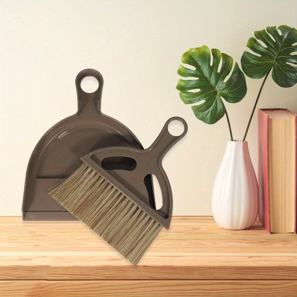 1pc Compact & Lightweight Plastic Broom and Dust Pan Set with Ergonomic Handle & Non-Toxic Bristles - Mini Sweeper for Hard Floors, Kids, Pets, Home, Car, Camping - Easy Storage Dust Pan and Brush Combo for Small Spaces, Ideal for Bedroom, Living Room,