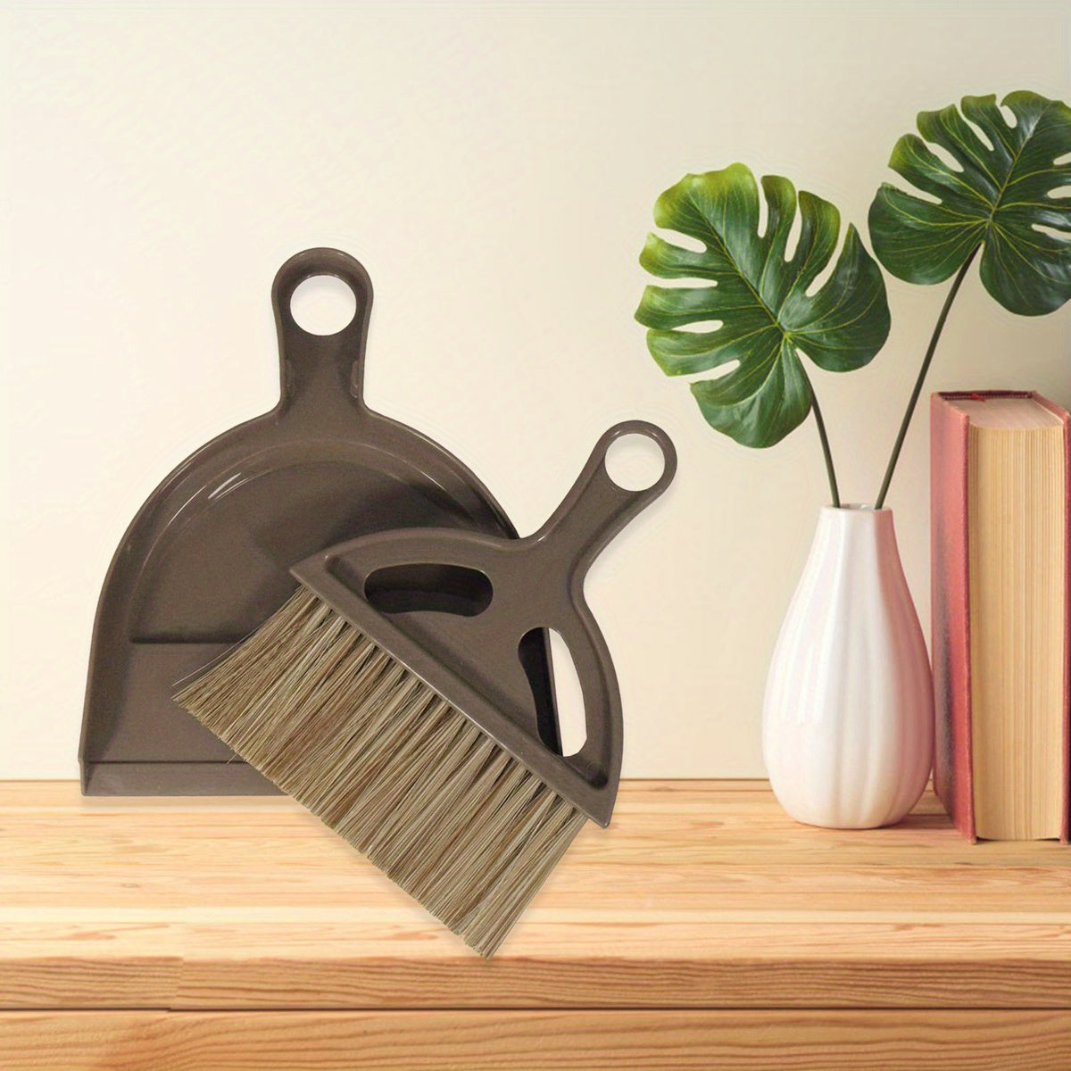 1pc Compact & Lightweight Plastic Broom and Dust Pan Set with Ergonomic Handle & Non-Toxic Bristles - Mini Sweeper for Hard Floors, Kids, Pets, Home, Car, Camping - Easy Storage Dust Pan and Brush Combo for Small Spaces, Ideal for Bedroom, Living Room,