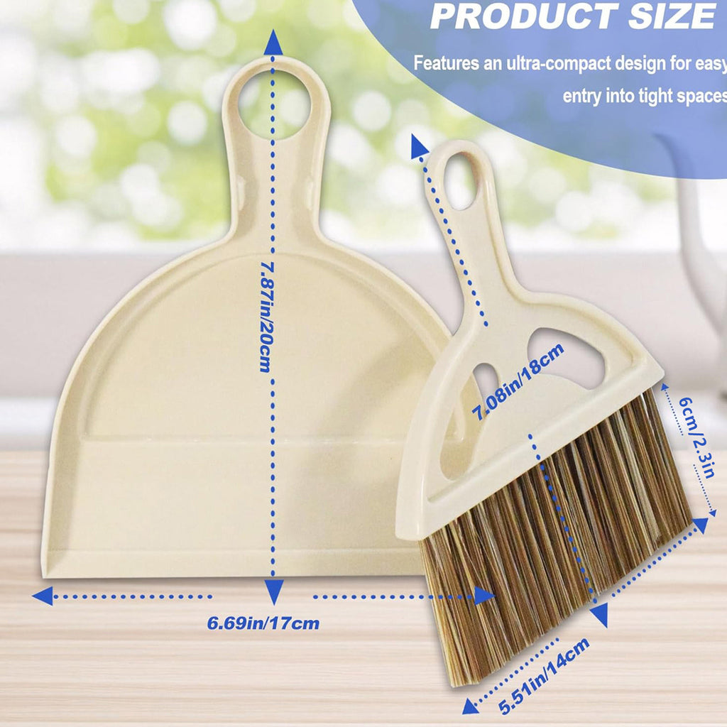 1pc Compact & Lightweight Plastic Broom and Dust Pan Set with Ergonomic Handle & Non-Toxic Bristles - Mini Sweeper for Hard Floors, Kids, Pets, Home, Car, Camping - Easy Storage Dust Pan and Brush Combo for Small Spaces, Ideal for Bedroom, Living Room,