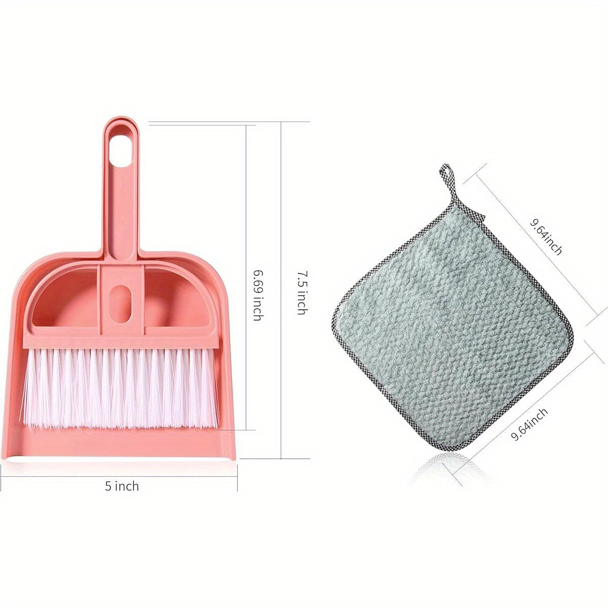 3 Pack Mini Hand Broom and Dustpan Set with Brush - Compact Cleaning Kit with Soft Bristles & Ergonomic Handle, Pastel Colors (Pink, Green, Blue) for Desk, Car, Pet Hair, Crumbs, Spills - Portable Dustpan with Brush for Home, Office, Travel - Ideal for