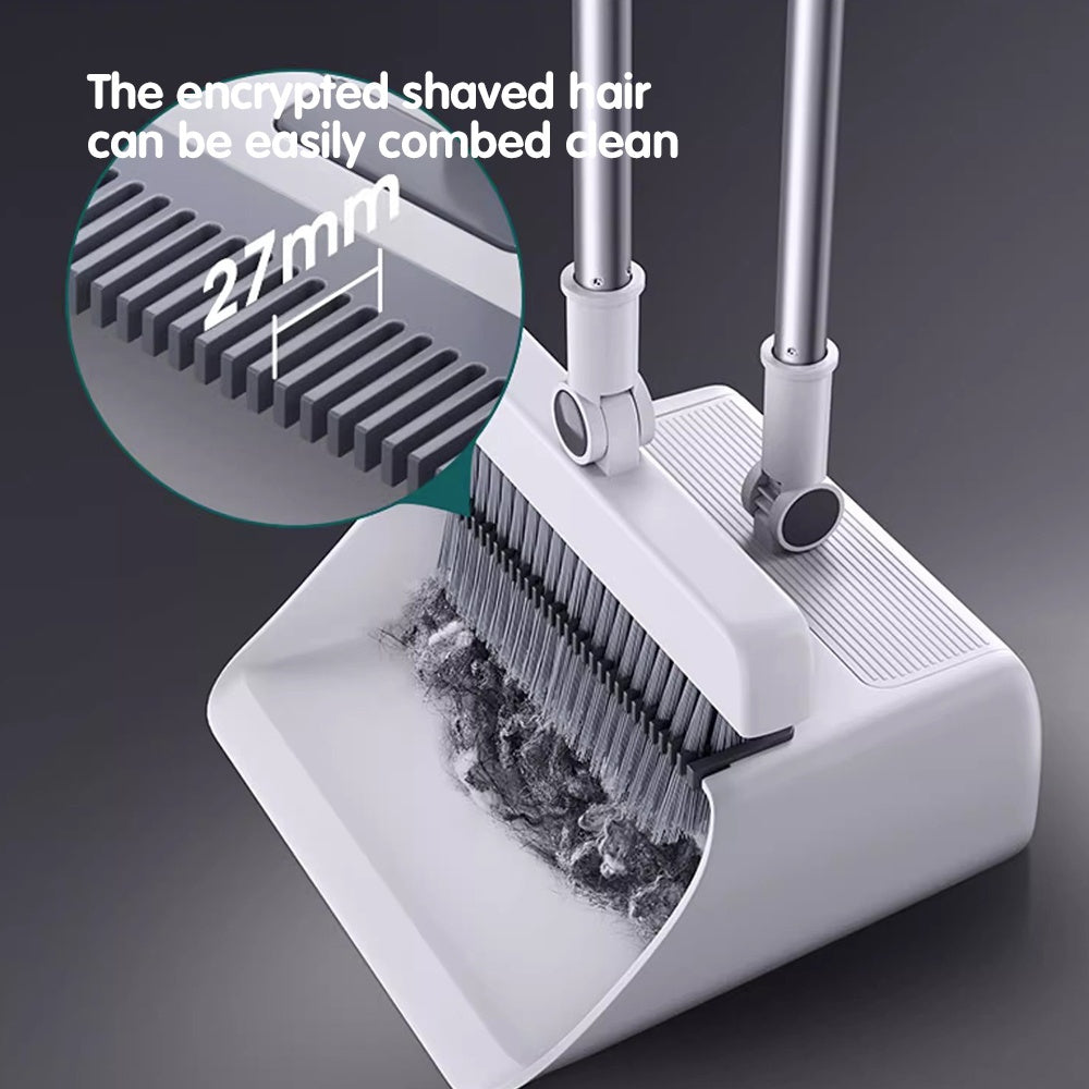 Broom with Dustpan Combo Set, 3in 1 for Sweeping Indoor And Push Broom Outdoor with Dust Pan, 14.2 to 48.8 Inch Adjustable Long Handle Broom And Dustpan Set,, Marine Cleaning Tools: Broom And Dustpan