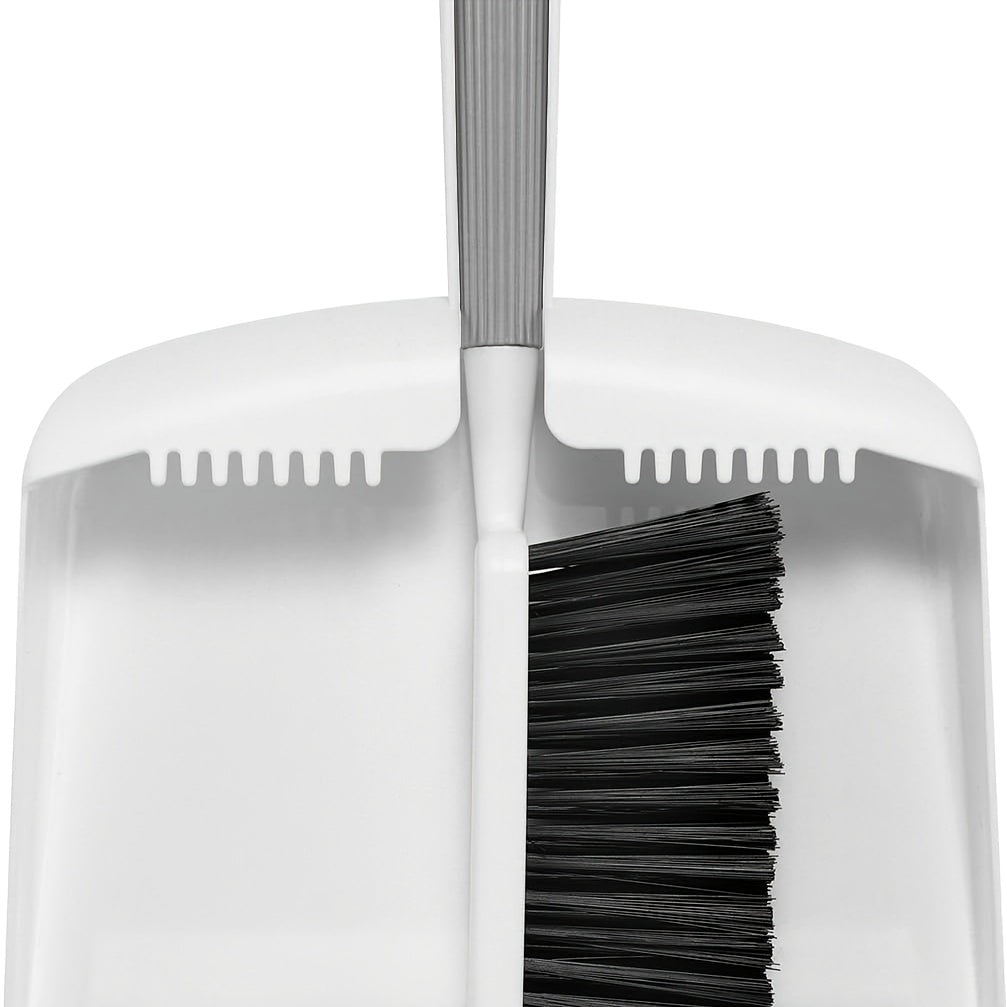 Mini Broom and Dustpan Set with Ergonomic Handle & Snap-On Design - Compact Nesting Cleaning System, Soft Bristle Brush & Durable Dust Pan for Kitchen, Floor, Carpet, Pet Hair, Sofa - Lightweight & Portable for Home, Office, Car - Space-Saving Storage