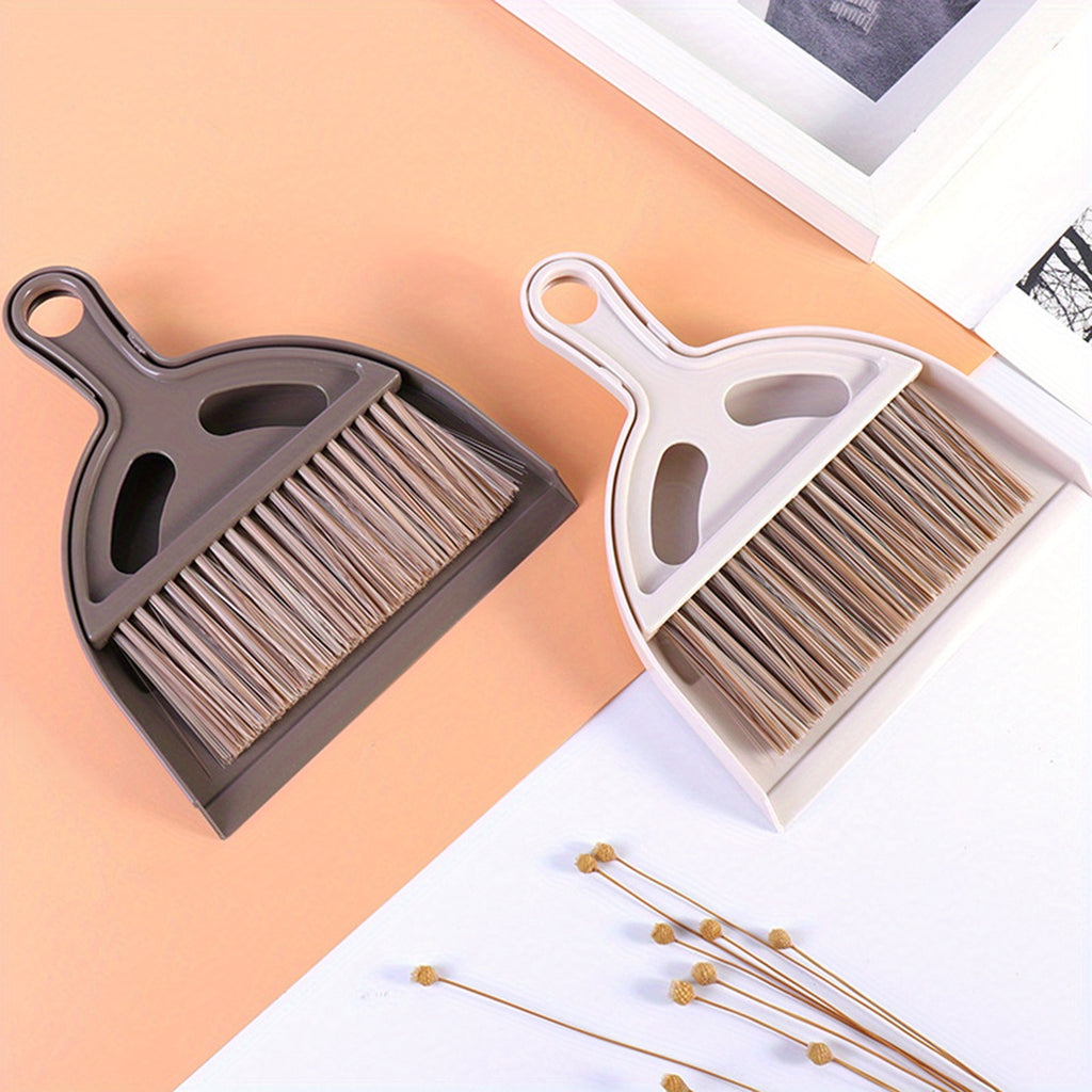 1pc Compact & Lightweight Plastic Broom and Dust Pan Set with Ergonomic Handle & Non-Toxic Bristles - Mini Sweeper for Hard Floors, Kids, Pets, Home, Car, Camping - Easy Storage Dust Pan and Brush Combo for Small Spaces, Ideal for Bedroom, Living Room,